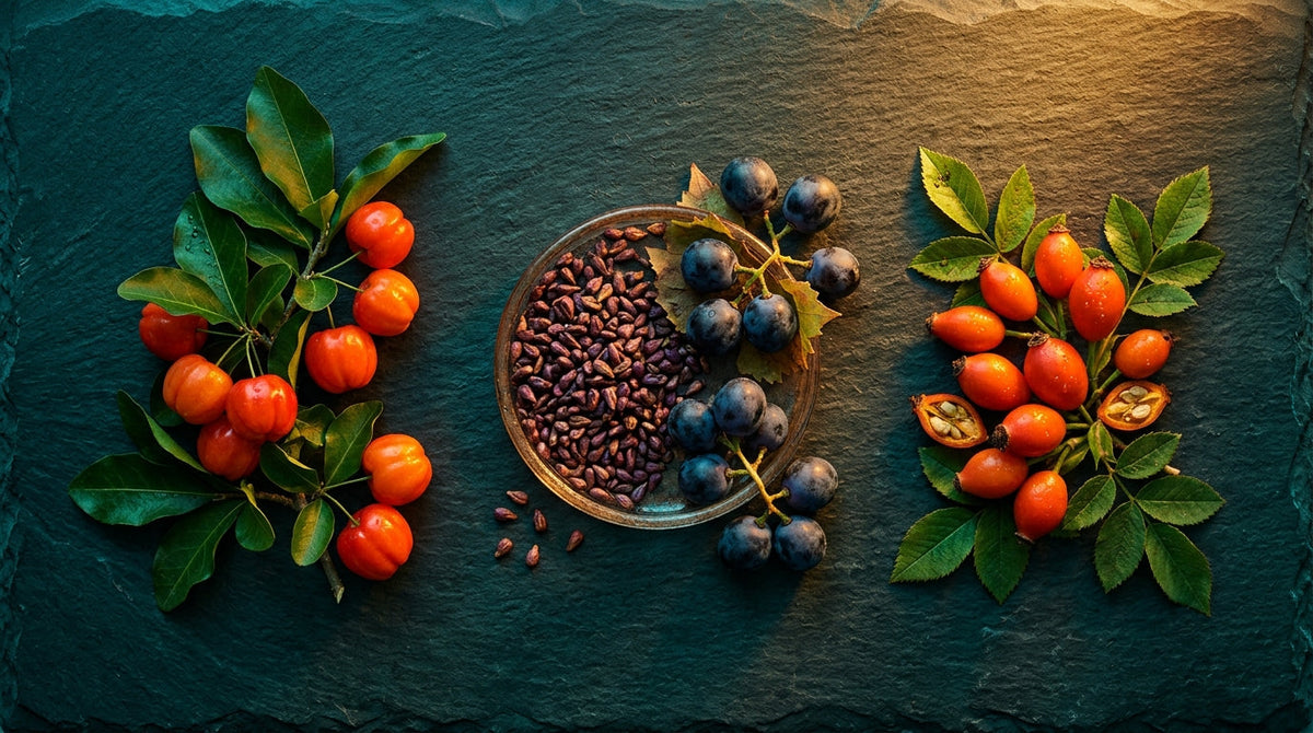 Acerola cherry grape seed rose hips Phase 03 botanical antioxidant layer