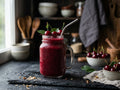 Seven gout-friendly recipes including tart cherry smoothie, salmon joint-support bowl, and low-purine grain bowl